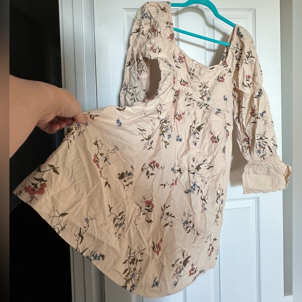 Anthropologie Embroidered Mini Dress NWT — Sand S | Cottagecore Boho - Picture 7 of 16